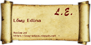 Lőwy Edina névjegykártya